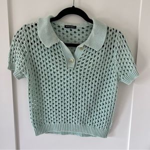 Short sleeve knit sweater top